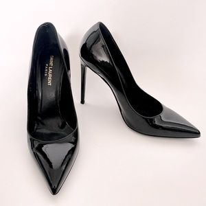 Yves Saint Laurent Black Patent Leather Stiletto Heel